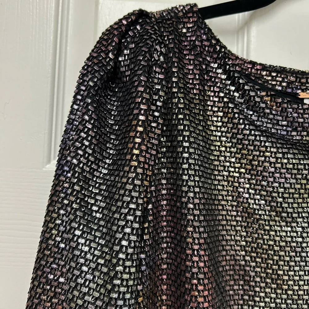 Free People Diamonds Are Forever Metallic Shift Mini Dress | Size S